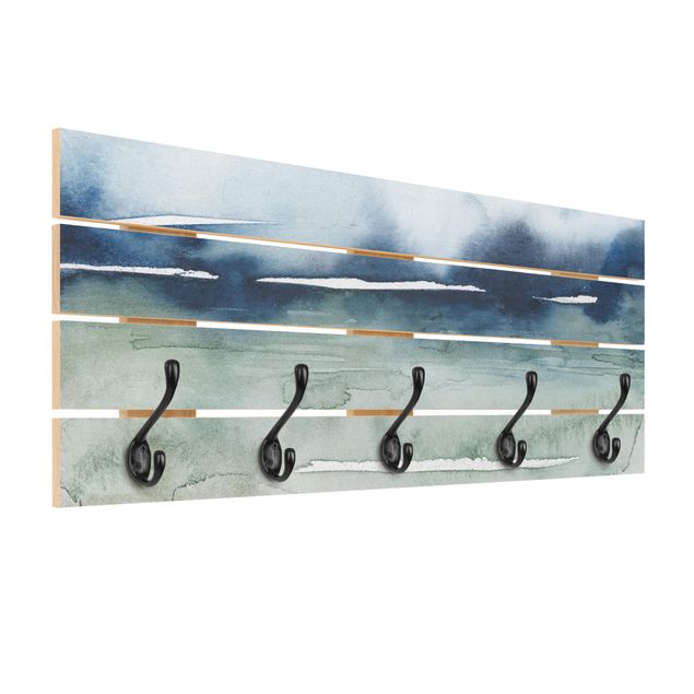 Wandkapstokken houten pallet Ocean Waves II