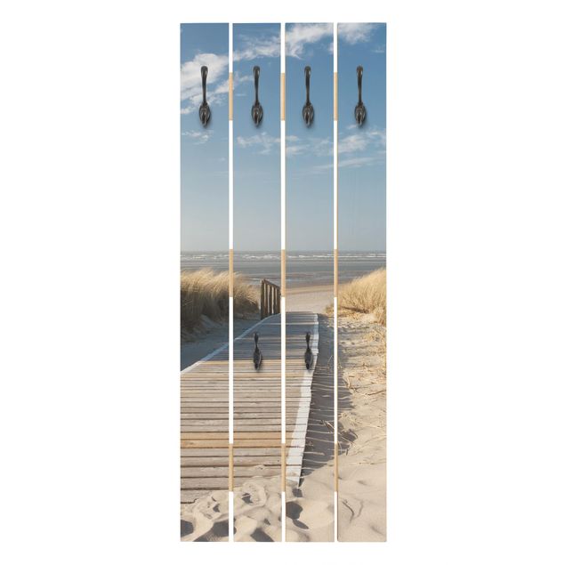 Wandkapstokken houten pallet Baltic Sea Beach