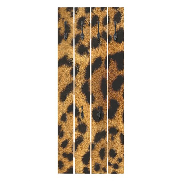 Wandkapstokken houten pallet Serval Cat Fur