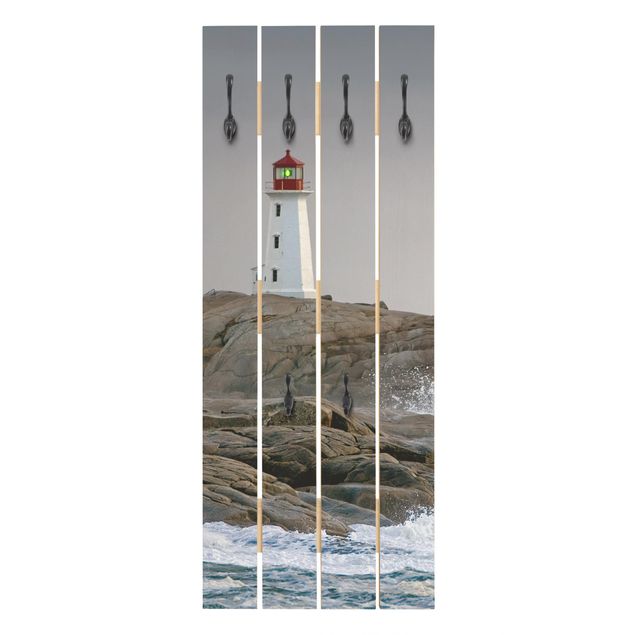 Wandkapstokken houten pallet Lighthouse