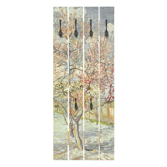 Wandkapstokken houten pallet Vincent van Gogh - Flowering Peach Trees