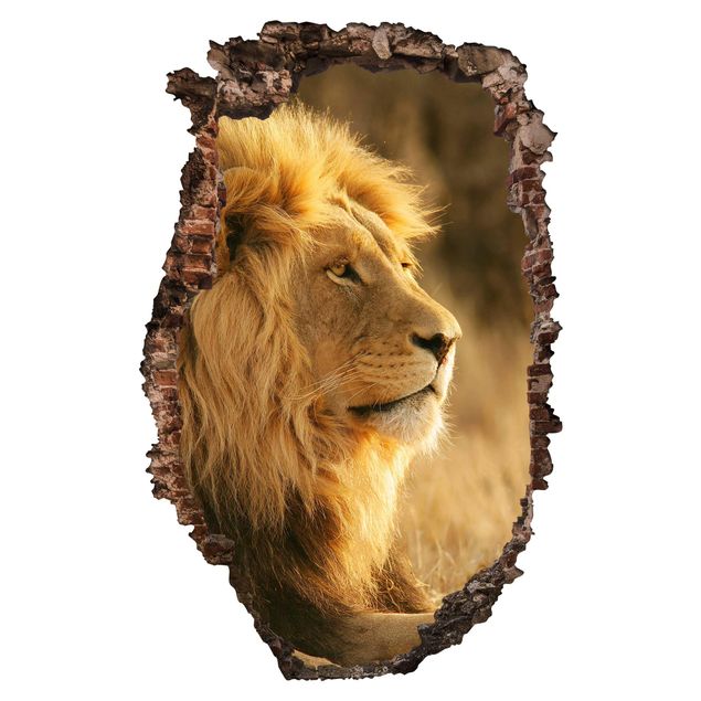 Muurstickers 3d King Lion