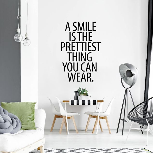 Muurstickers A Smile Is The Prettiest Thing Sans Serif