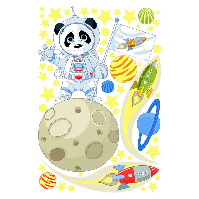 Muurstickers dieren Astronaut Panda