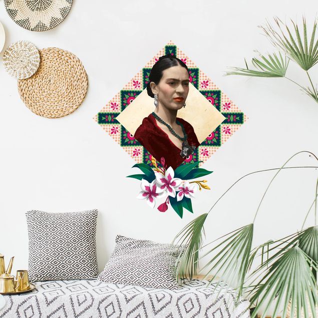 Muurstickers natuur Frida Kahlo - Flowers And Geometry