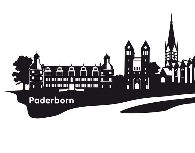 Muurstickers stadsnamen No.AC13 Paderborn Skyline