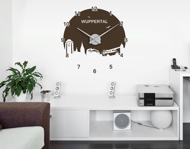 Muurstickers stadsnamen Clock No.RS170 Wuppertal