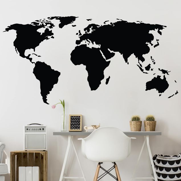 Muurstickers wereldkaart World map