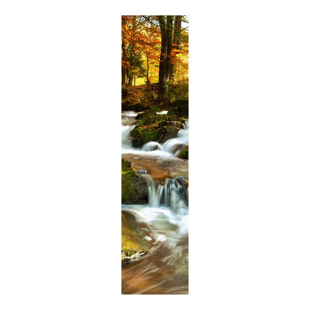Schuifgordijnen Waterfall Autumnal Forest