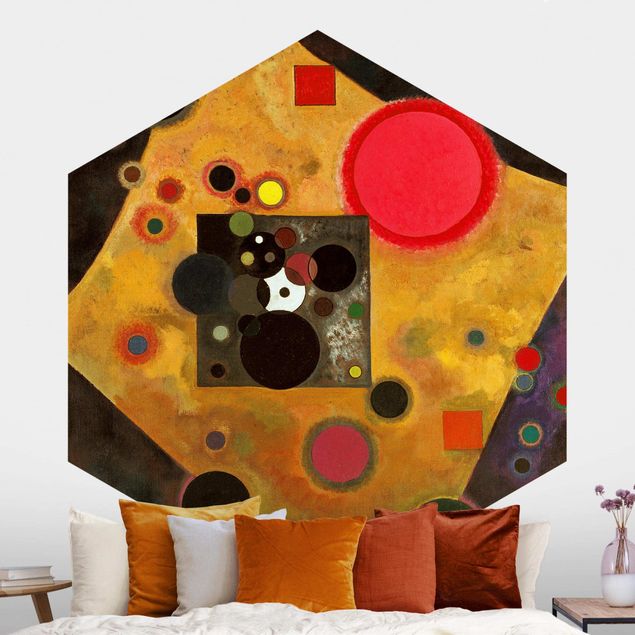 Hexagon Behang Wassily Kandinsky - Accent in Pink