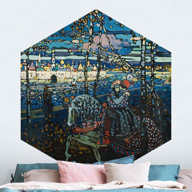 Hexagon Behang Wassily Kandinsky - Riding Paar