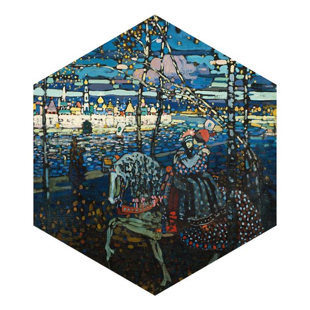 Hexagon Behang Wassily Kandinsky - Riding Paar