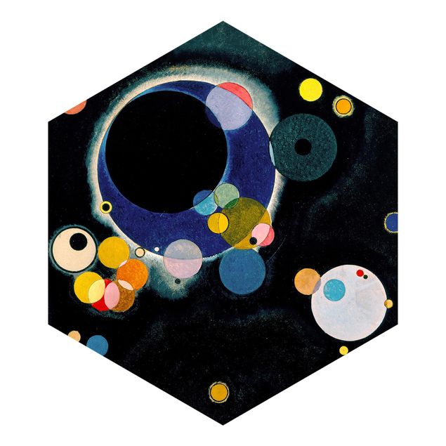 Hexagon Behang Wassily Kandinsky - Sketch Circles