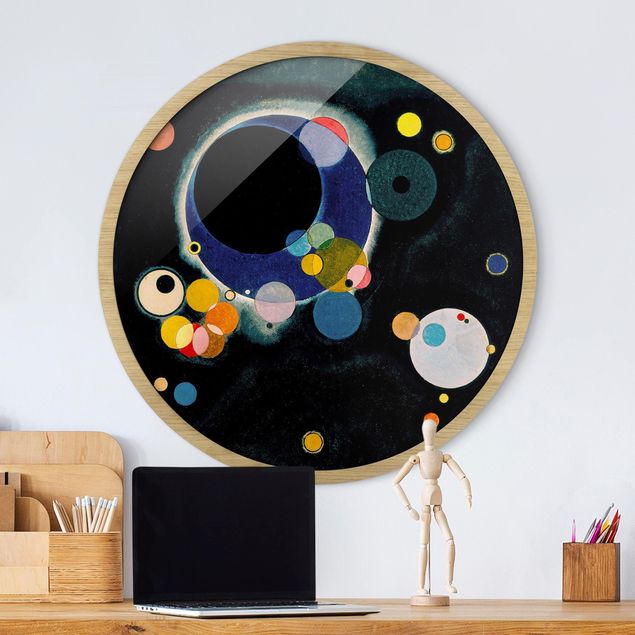Runde gerahmte Bilder Wassily Kandinsky - Sketch Circles