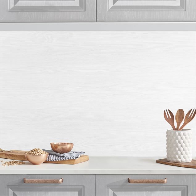 Achterwand voor keuken eenkleurig White Painted Wood