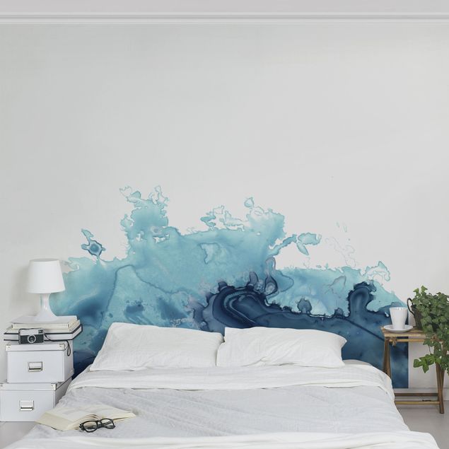 Fotobehang Wave Watercolour Blue l