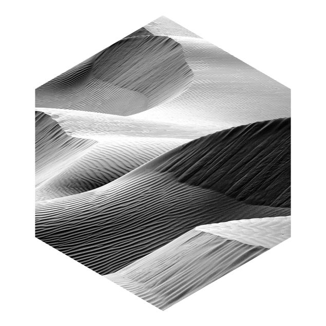 Hexagon Behang Wave Pattern In Desert Sand