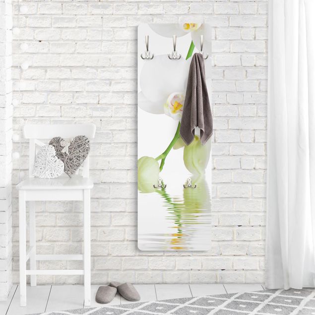 Wandkapstokken houten paneel Spa Orchid - White Orchid
