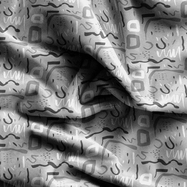 gordijn patroon Wild Retro Pattern - Grey