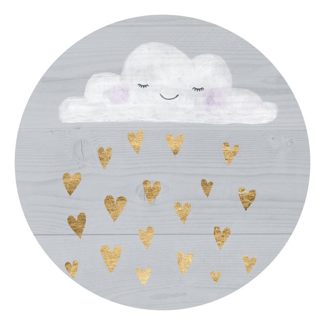 Behangcirkel Cloud With Golden Hearts