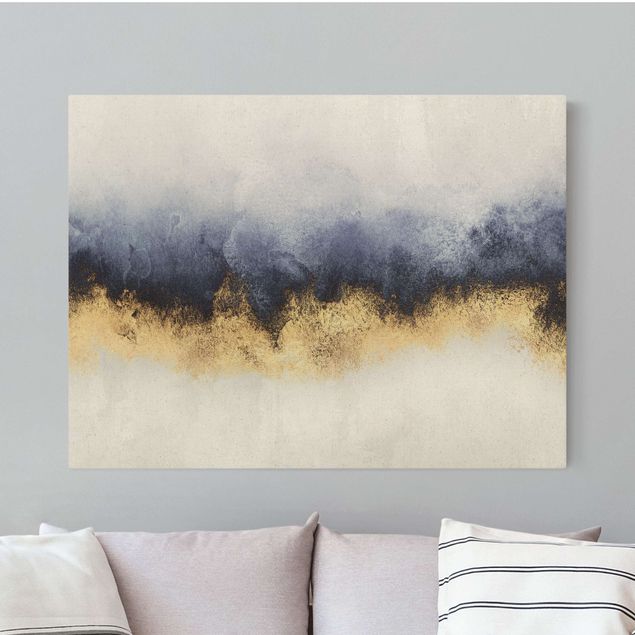 Canvas schilderijen - Goud Cloudy Sky With Gold