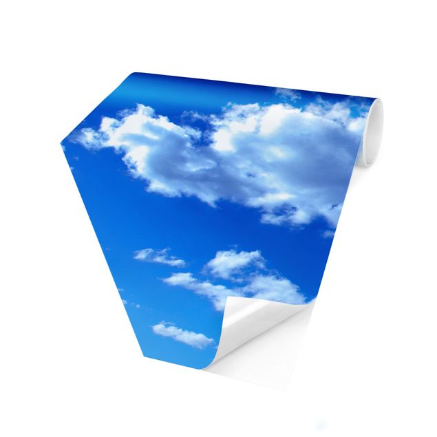 Hexagon Behang Cloudy Sky