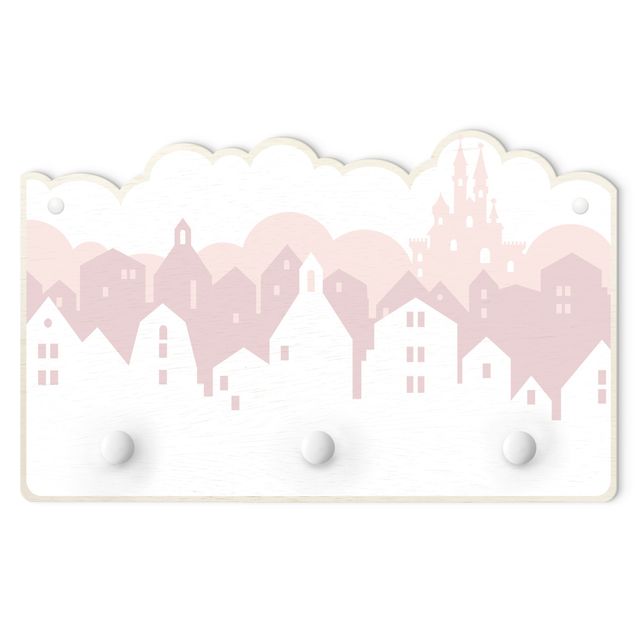 Wandkapstokken voor kinderen Cloud Castle In Pink