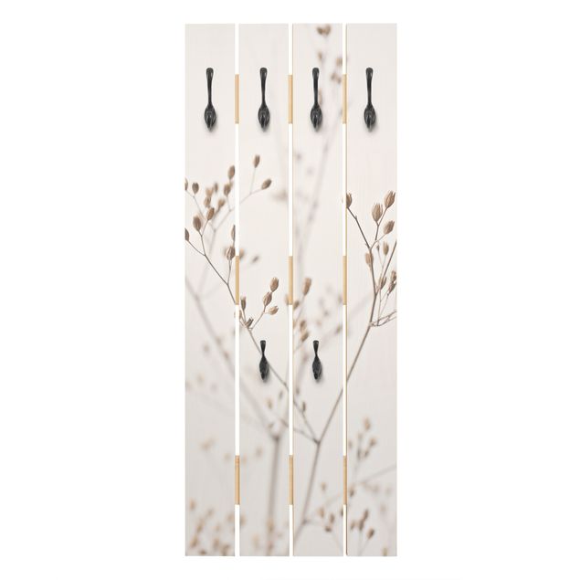 Wandkapstokken houten pallet Delicate Buds On A Wildflower Stem