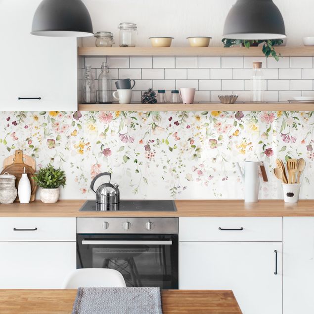 Achterwand in keuken Delicate Flower Arrangement