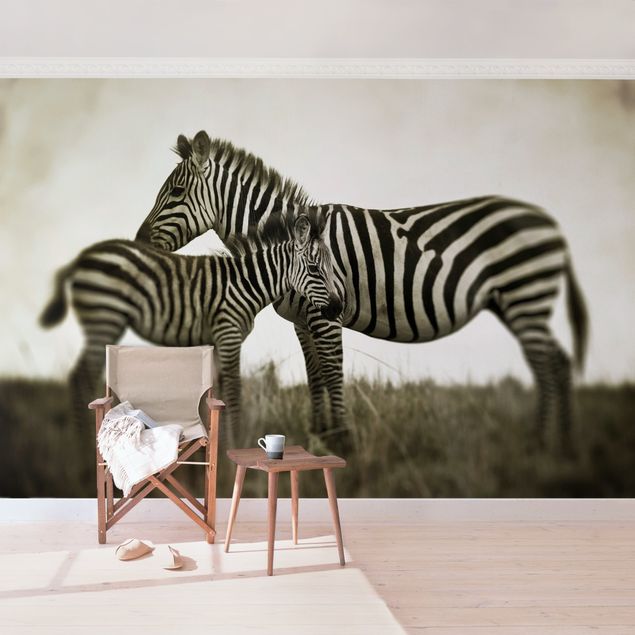 Fotobehang Zebra Couple