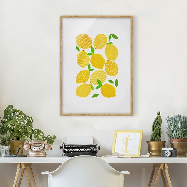 Ingelijste posters Lemon With Dots
